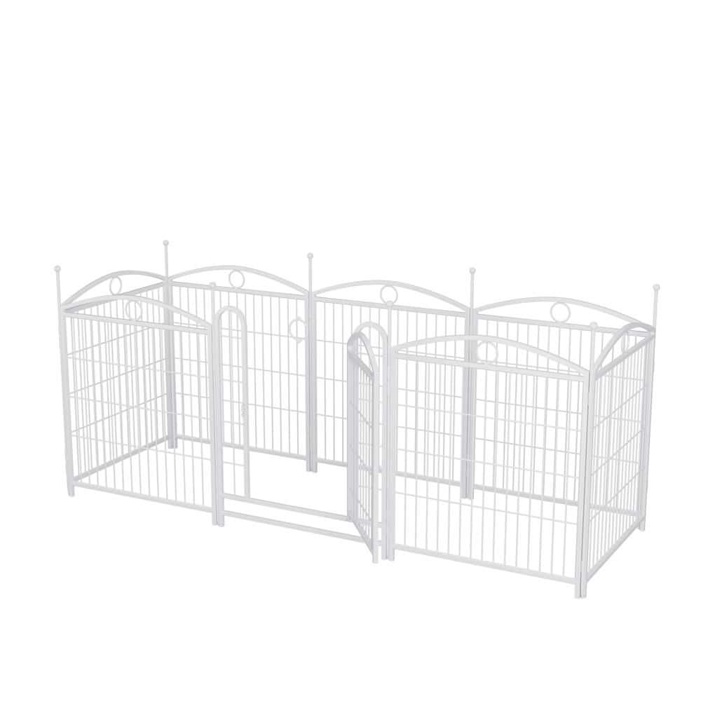 Dog Playpen, 32 in. H 8-Panels Fence Indoor Outdoor Heavy-Duty Metal Foldab