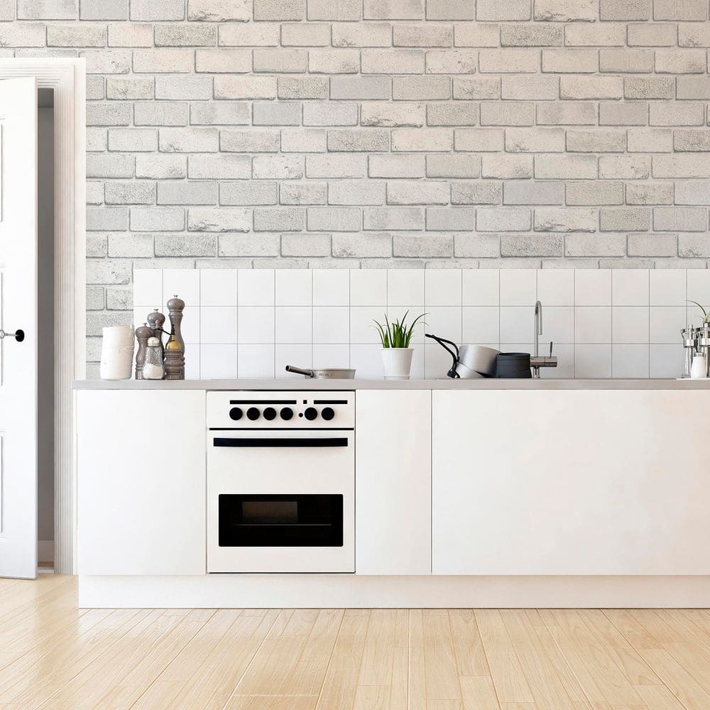 Diamond White Brick Vinyl Wallpaper price history on PriceWatchPro