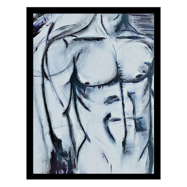 Wahl Charcoal Art Man-Black/White Framed Print by Sarah Wahl 1-Piece Framed Graphic Print 18 in. x 14 in.