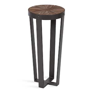 Kate And Laurel Agular Modern Round Drnk Table, 9 X 9 X 23, Whte And