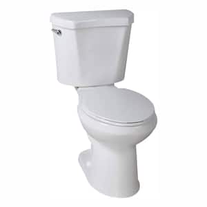 2-Piece 1.28 GPF High Efficiency Single Flush Round Toilet in White, Seat Included (9-Pack)