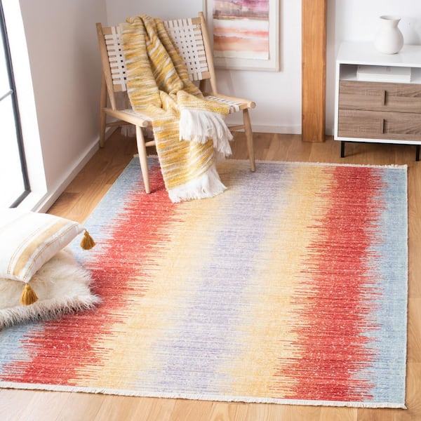 Windsor 8 ft. x 10 ft. Yellow/Purple Gradient Striped Area Rug
