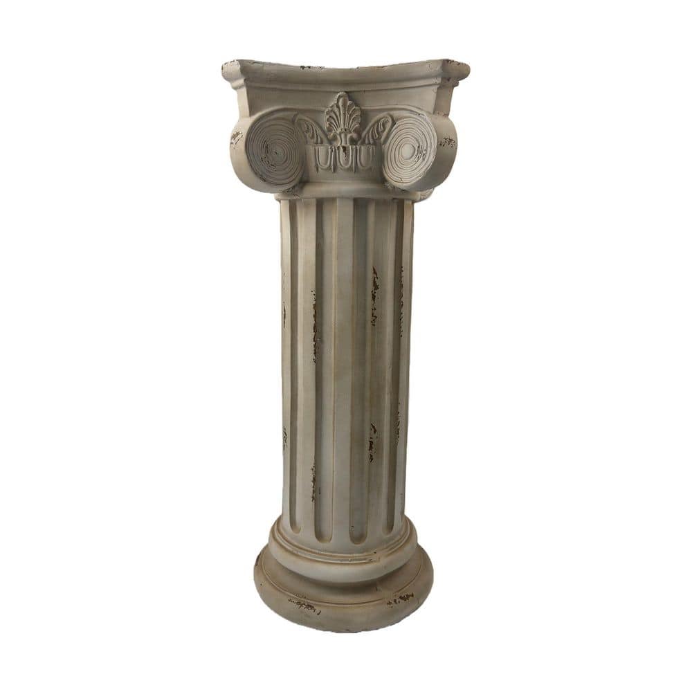 Antique White Resin Pedestal Column Planter with Base for Indoor Outdoor (11.81 in. L x 11.81 in. W x 28.93) price history on PriceWatchPro
