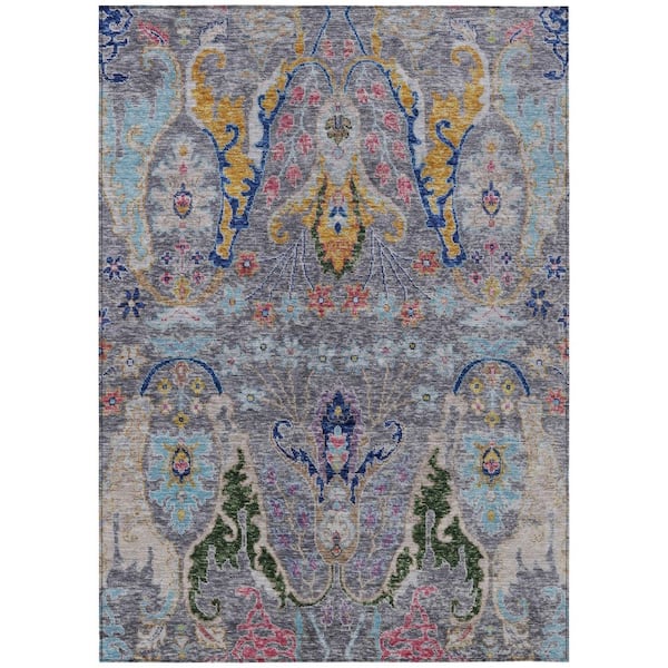 Chantille Machine Washable Indoor/Outdoor Abstract ACN1932 Gray 3 ft. x 4 ft. Area Rug