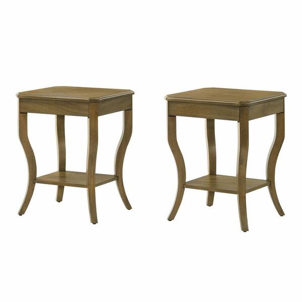 GALANO Lona Oak 17.9 in. Solid Wood Nightstand (Set of 2)