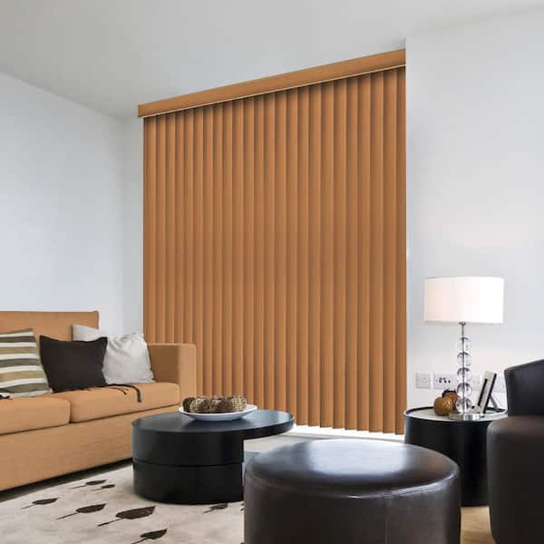 Home Decorators Collection Chinese Oak Cordless Textured Vertical Louvers (9 Pack) - 3.5 in. W x 84 in. L (Actual Size 3.5 in. W x 82.5 in. L )
