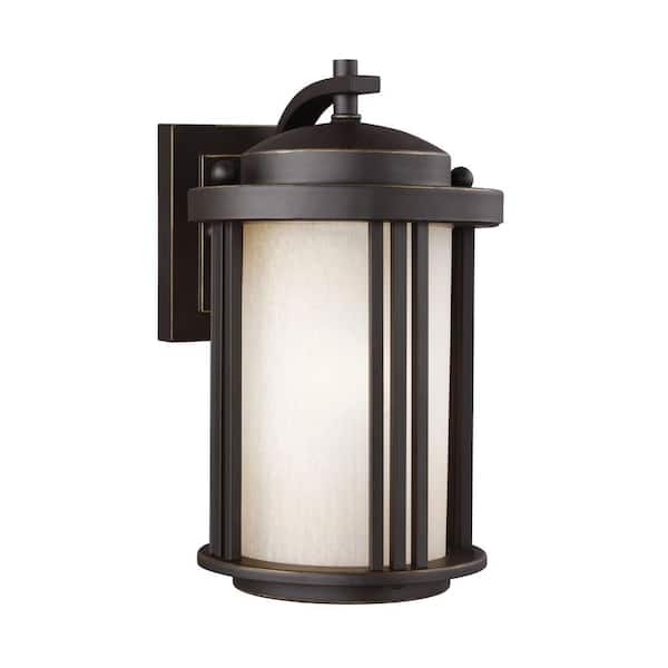 Generation Lighting Crowell 1-Light Antique Bronze 10 in. Wall Lantern Sconce