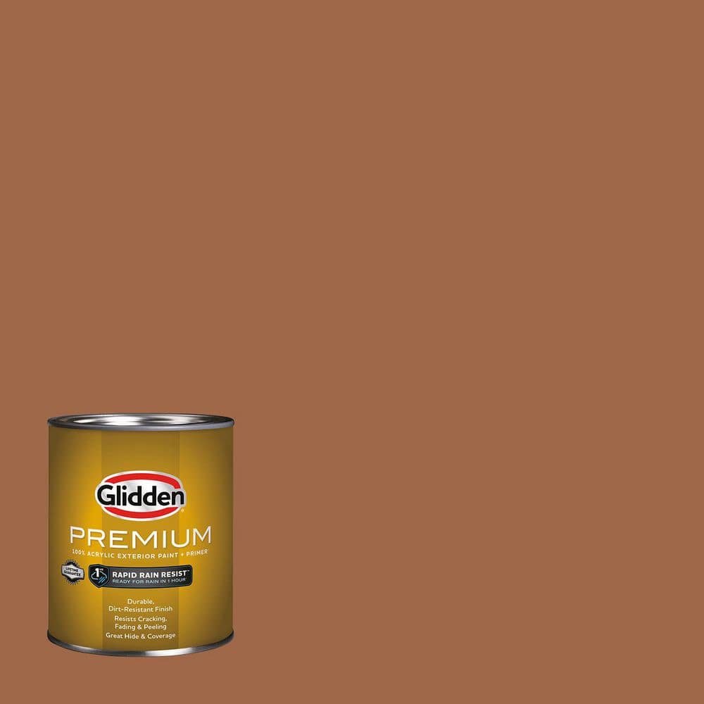 Glidden Premium 1 qt. #PPG1069-6 Foxfire Brown Flat Exterior Latex