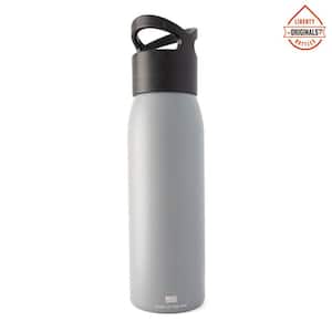 24 oz. Charcoal Reusable Single Wall Aluminum Water Bottle with Threaded Lid