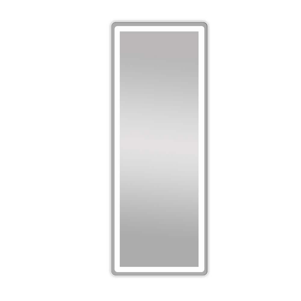 Black 16 in. W x 59 in. LED Modern Rectangle Floor Standing Mirror with 3 C