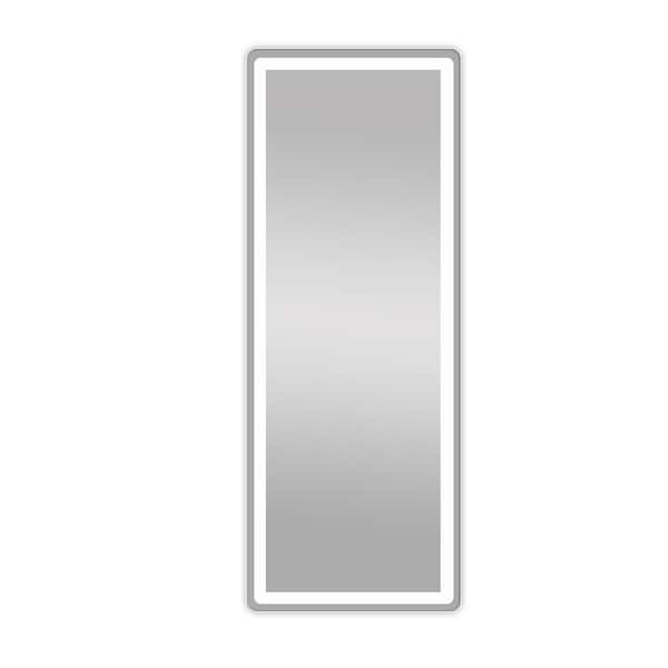 Unbranded Black 16 in. W x 59 in. LED Modern Rectangle Floor Standing Mirror with 3 Color Lighting