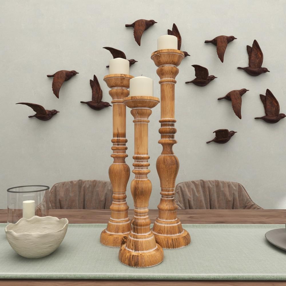 Elegant 24" Tall Wooden Candlestick with Fine Craftsmanship