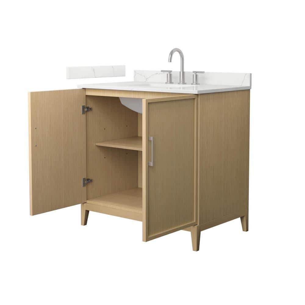 Elan 36'' White Oak Single Vanity with Quartz Top
