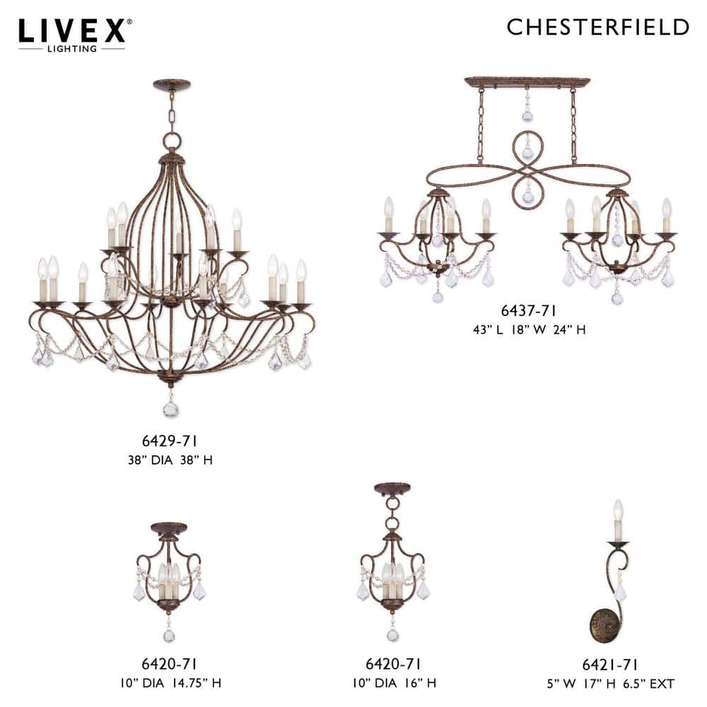Chesterfield 15-Light Crystal Cascade Chandelier in Venetian Golden Bronze