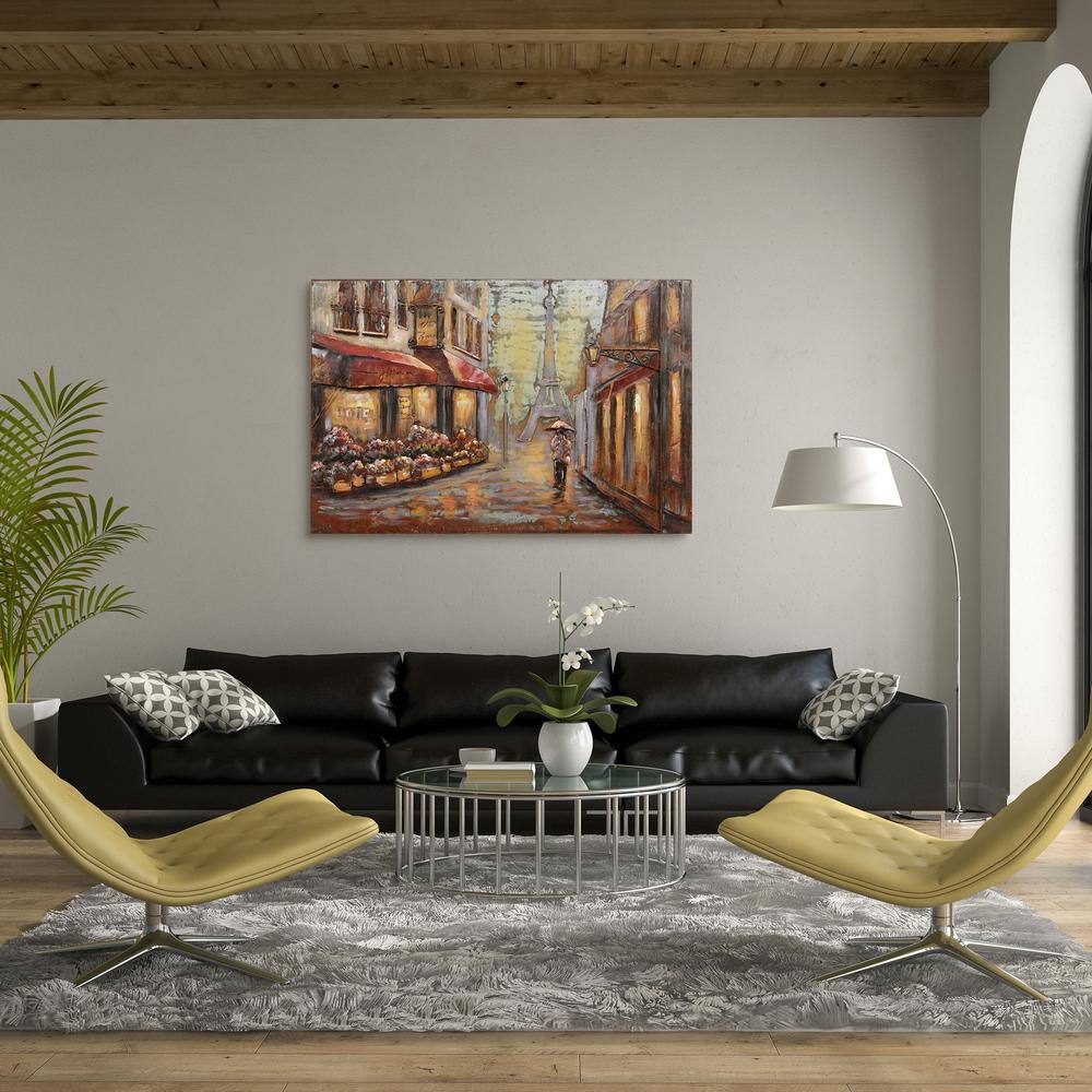 Solo in Paris Iron Hand Painted Dimensional Wall Art