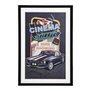 Paper Collage Art with PS Frame "Detroit Legends" 1-PC Framed Travel 3D Wall Art 36 in. H x 24 in. W