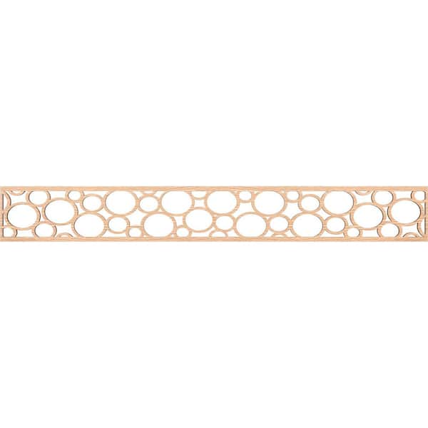 Ekena Millwork Hemingway Fretwork 0.25 in. D x 46.5 in. W x 6 in. L Red Oak Wood Panel Moulding