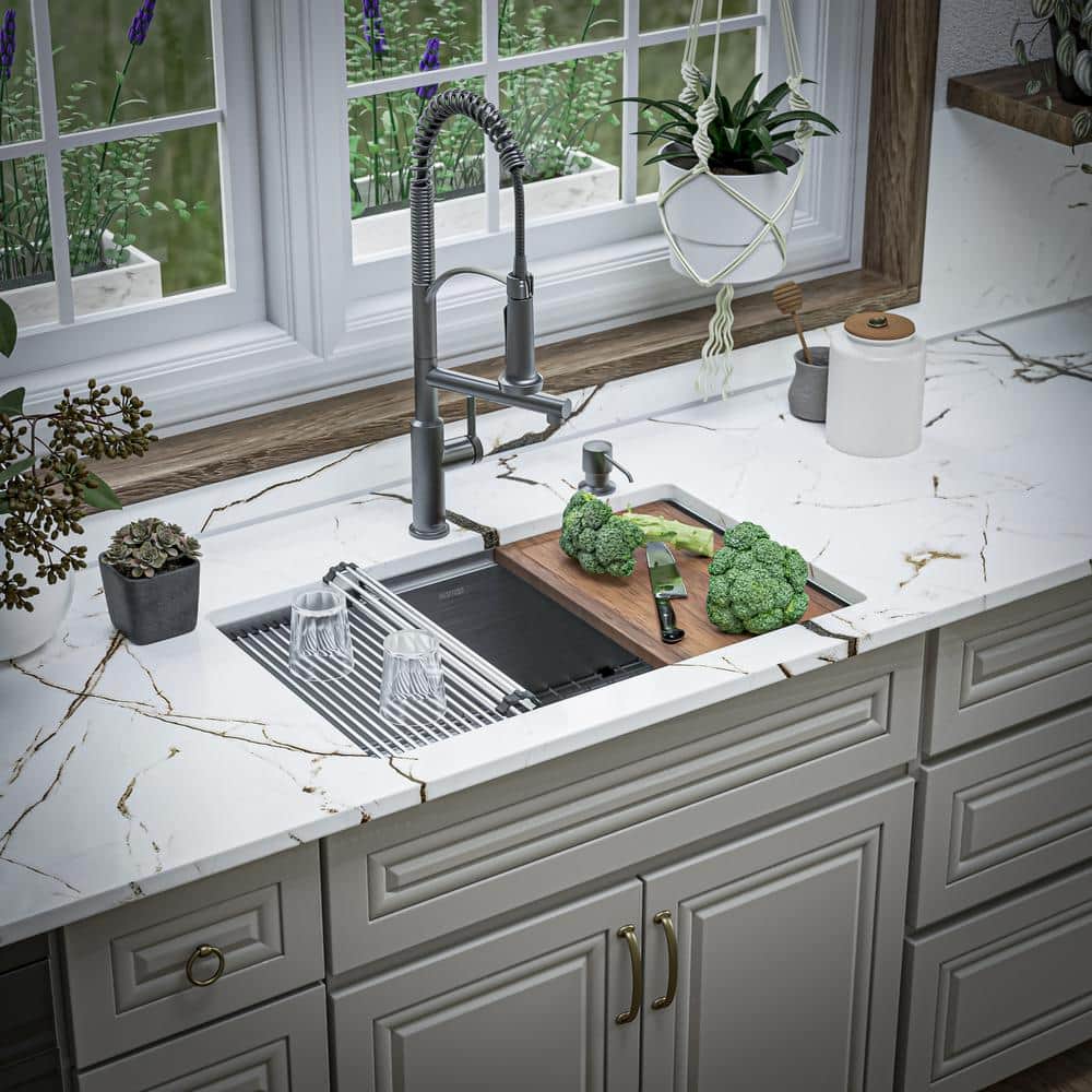 Elite 30'' Stainless Steel Undermount Single Bowl Kitchen Sink
