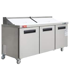 72 ft. W 20 cu. ft Capacity Refrigerator Sandwich and Salad Preparation Table 3 -Door Stainless Steel