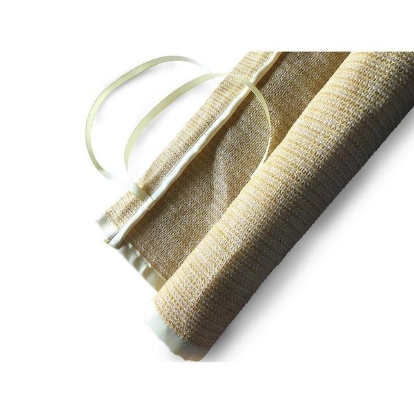 Unbranded 6 ft. x 8 ft. Hanging Curtain, Suitable for Pergolas, Porches, Canopies or Gazebos with Side Shading Walls, Wheat