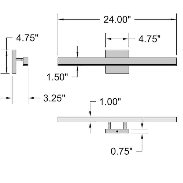 Access Lighting - Cisco 24 in. 1-Light Matte Black LED Vanity Light