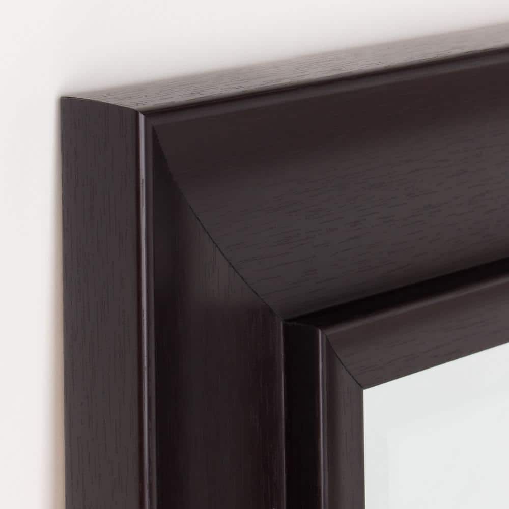 Espresso Brown Beveled Rectangular Vanity Mirror
