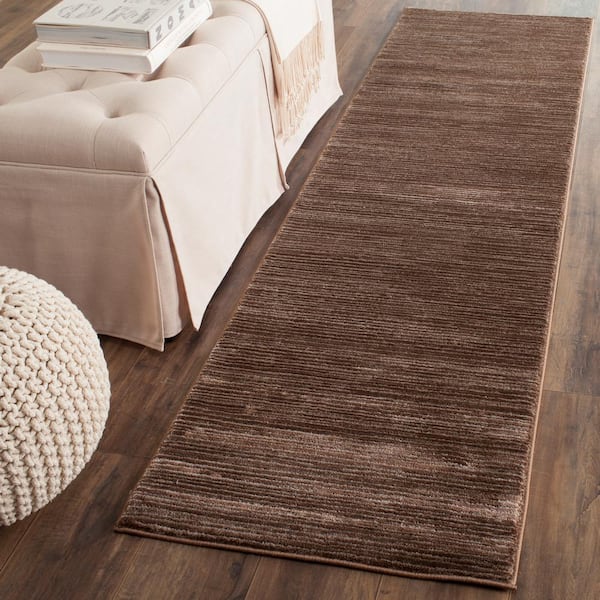 Vision Brown 2 ft. x 18 ft. Solid Runner Rug