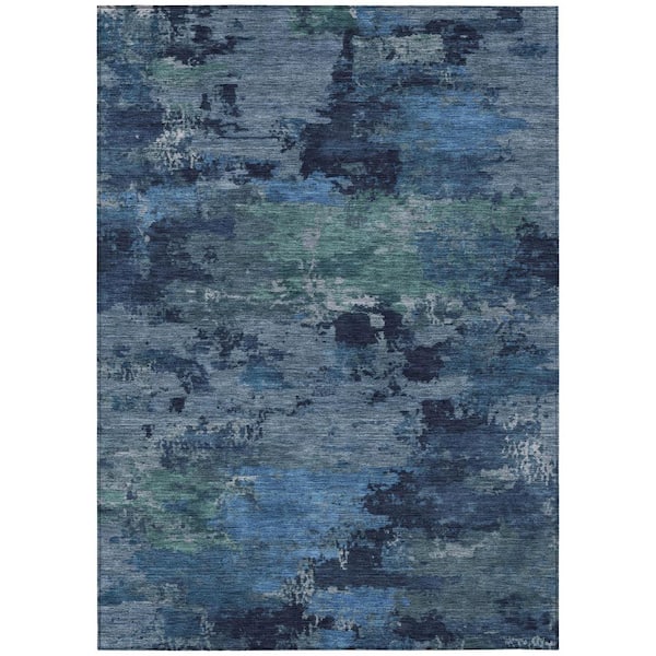 Chantille Machine Washable Indoor/Outdoor Abstract ACN2813 Blue 8 ft. x 10 ft. Area Rug
