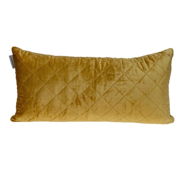 PARKLAND COLLECTION Milo Transitional Quilted Yellow Throw Pillow