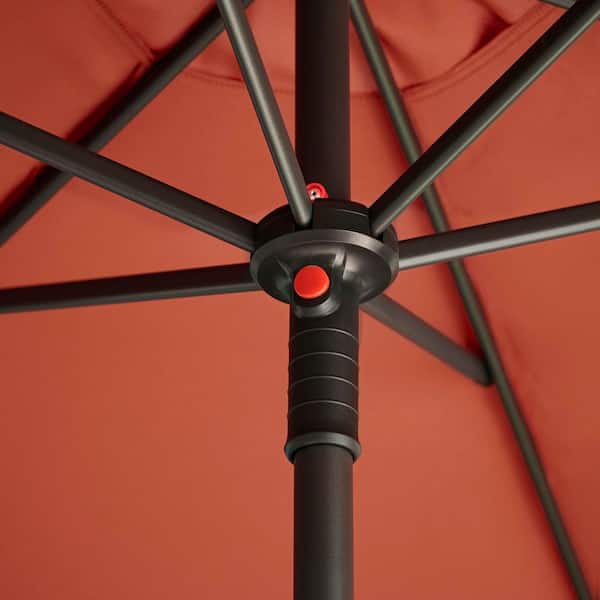 7.5 ft steel market patio umbrella in trellis chili StyleWell 7.5 ft. Steel Market Outdoor Patio Umbrella in Chili Red  UTS00203E-Chili