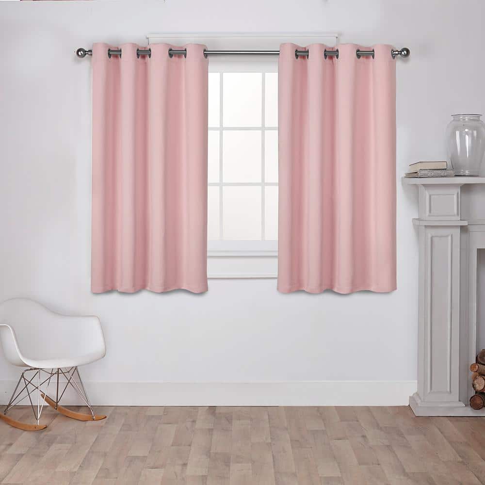 Sateen Blush Solid Woven Room Darkening Grommet Top Curtain, 52 in. W x 63 in. L (Set of 2) price history on PriceWatchPro