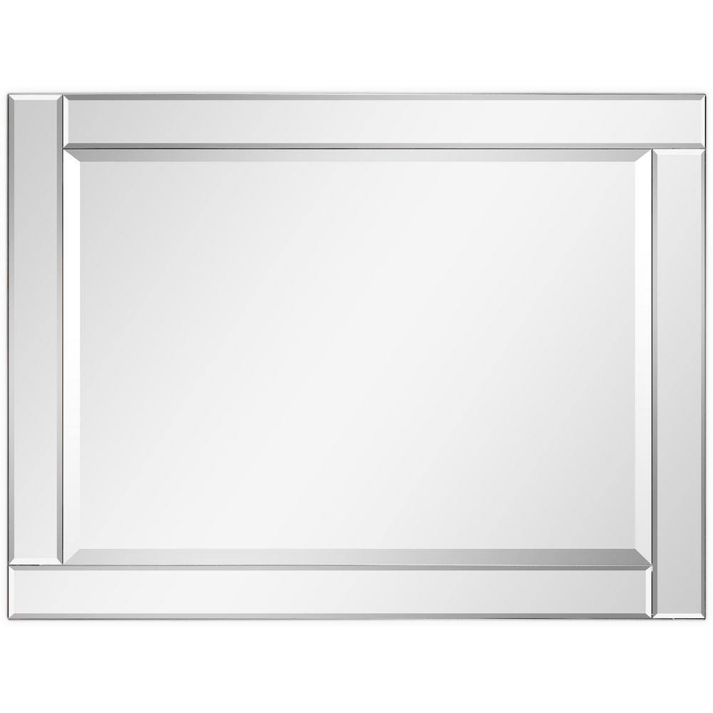 Elegant Full-Length 30x40 Silver Wood Framed Beveled Mirror