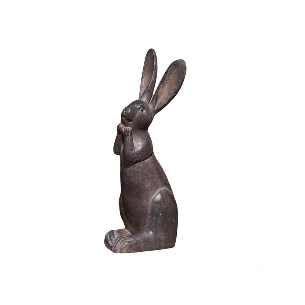 5 in. x 12 in. Brown Resin Bunny Decor Decorations Garden Statue ...