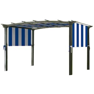 Universal Replacement Canopy Top Cover in Cabana Blue for Metal Pergola Frame