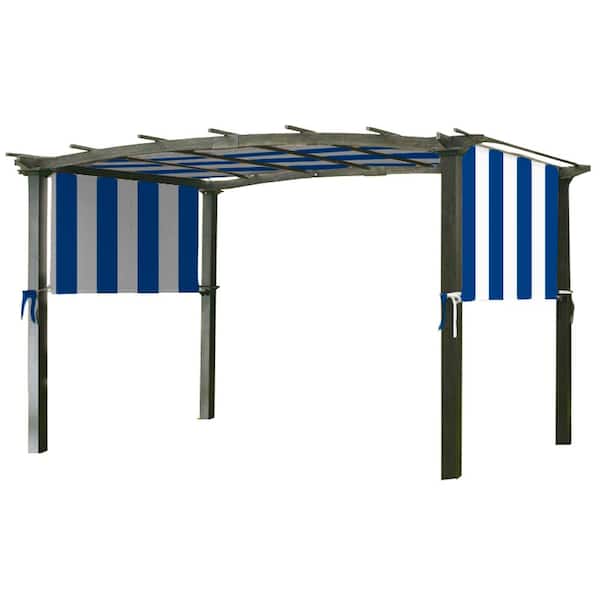 Universal Replacement Canopy Top Cover in Cabana Blue for Metal Pergola Frame