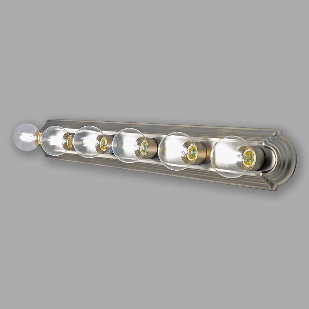 Satin Nickel 36" Six-Light Cylinder Bathroom Vanity Bar