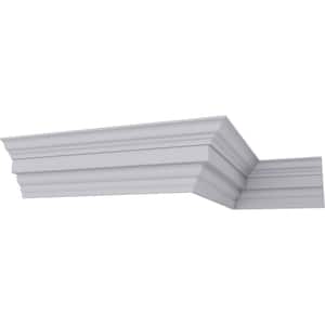 SAMPLE - 4-3/4 in. x 12 in. x 6-1/4 in. Polyurethane Alexa Smooth Crown Moulding