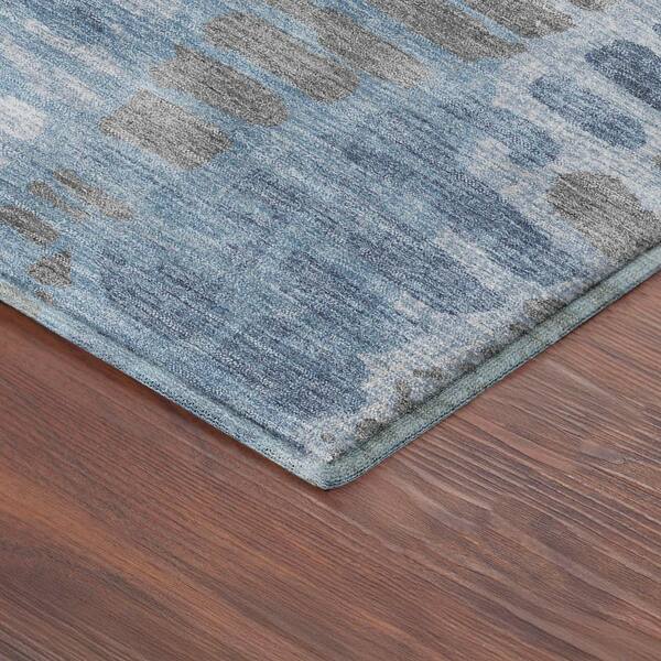 Mayfield Premium Machine Washable Abstract AMF2382 Denim 2 ft. x 3 ft. Accent Rug