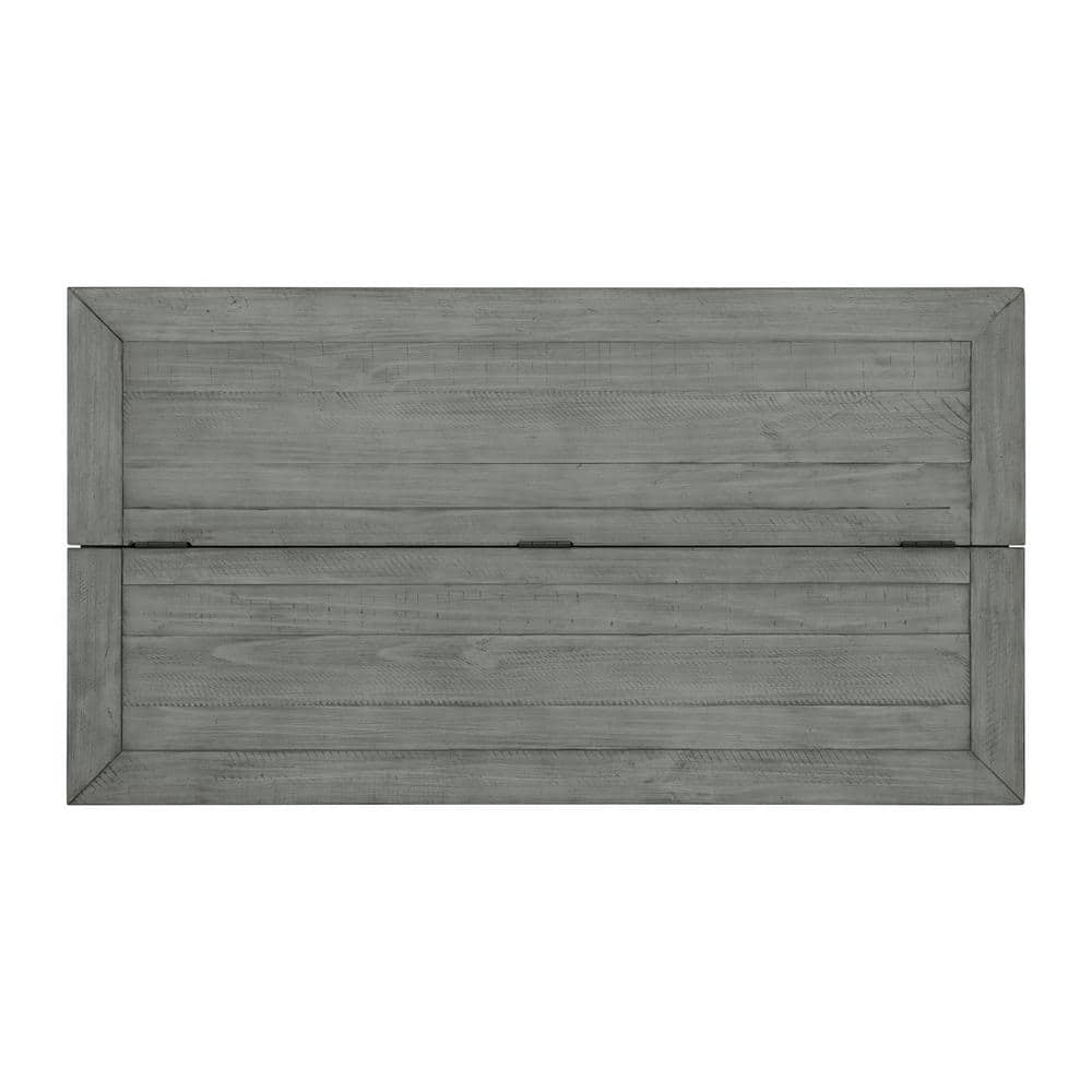 Dove Grey Solid Pine Lift-Top Trunk Coffee Table with Storage