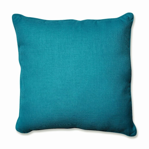 Pillow Perfect Solid Blue Square Outdoor Square Throw Pillow
