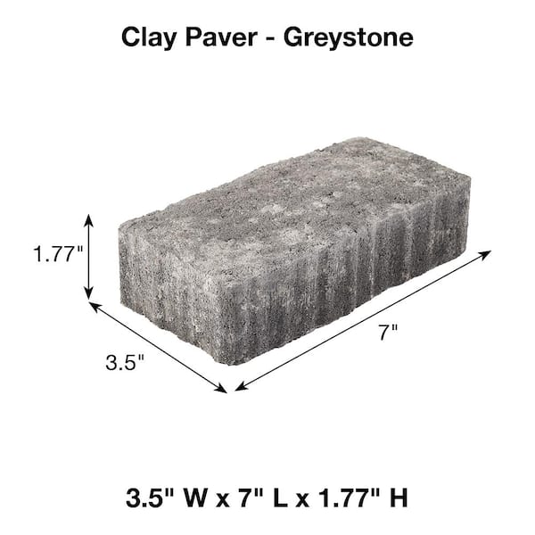 Pavestone Clayton 7 in. L x 3.5 in. W x 1.77 in. H Greystone Concrete Paver (840-Pieces/143 sq. ft./Pallet)