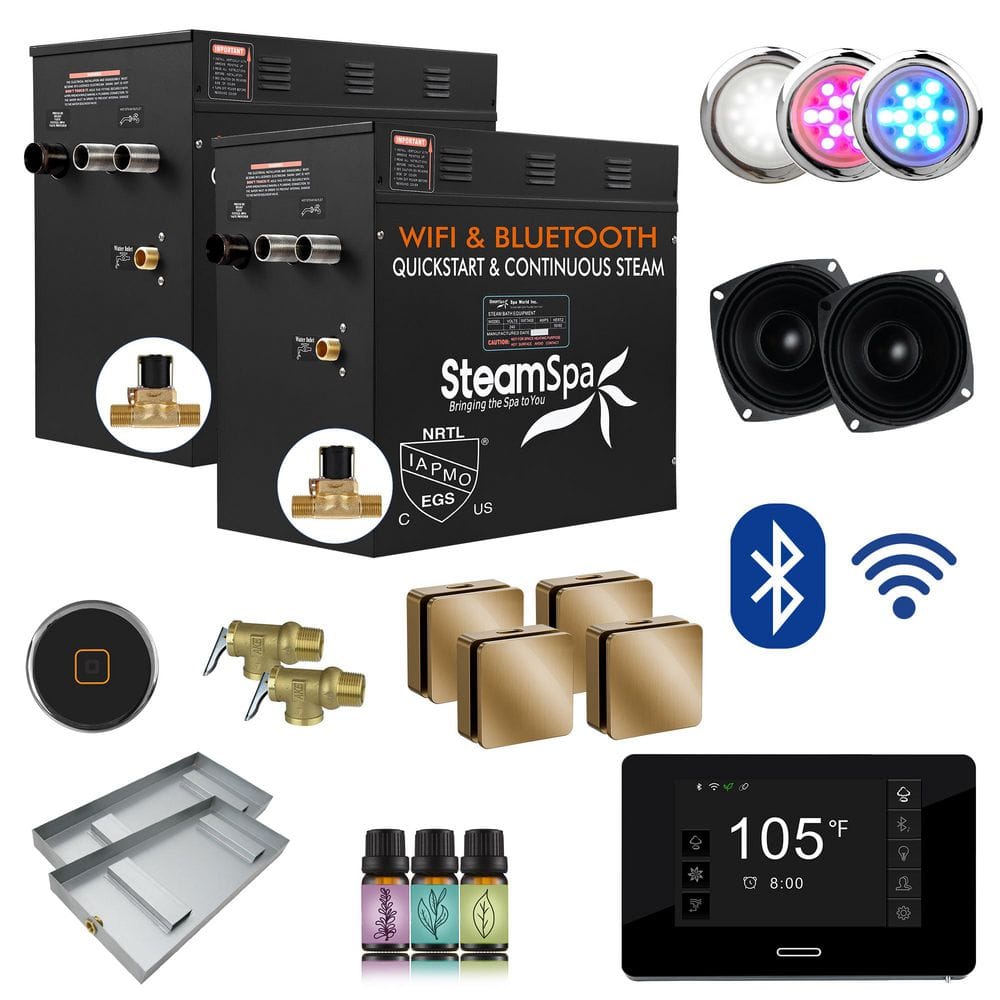 Black Series 21000-Watt Steam Generator with Advanced Touch Screen, BLUETOOTH WIFI Control, and Auto Drain in Gold price history on PriceWatchPro