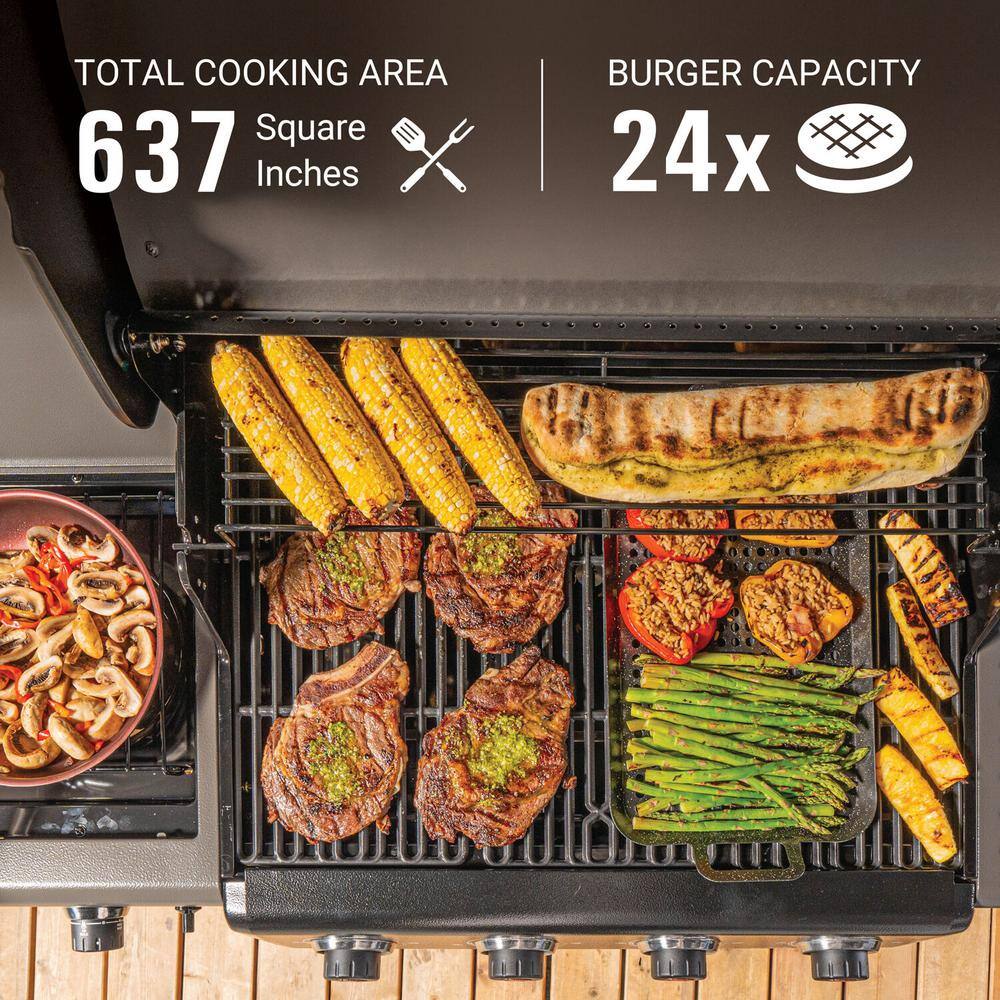 Coleman 4-Burner Stainless Steel Propane Gas Grill with Side Burner