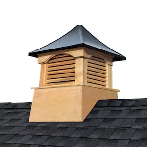 Coventry 60 in. x 60 in. x 86 in. Wood Cupola with Black Aluminum Roof
