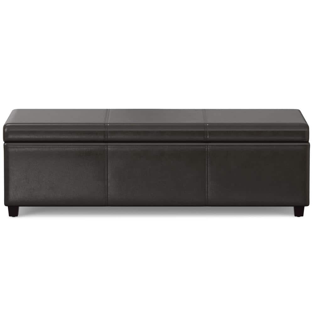 Tanners Brown Faux Leather Extra Large Storage Ottoman Bench