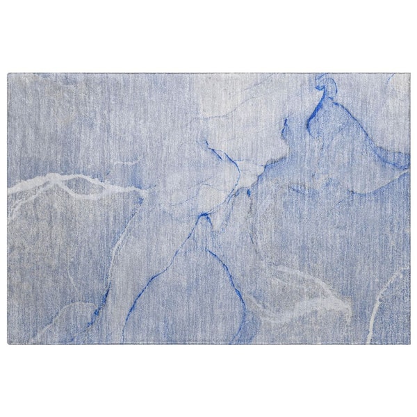Dream Shag Premium Machine Washable Abstract ADS510 Blue 3 ft. x 4 ft. Area Rug