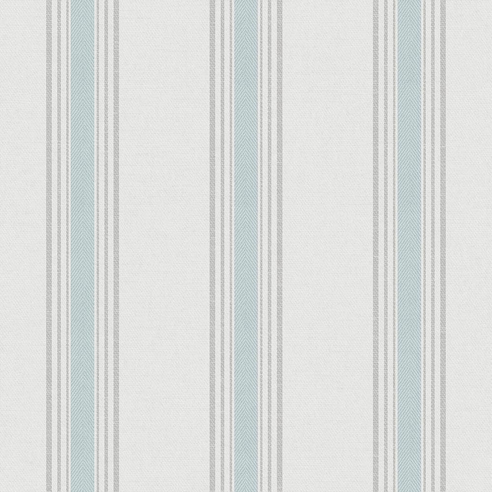 Spring Blossom Collection Striped Fabric Effect Blue/Beige Matte Finish Non