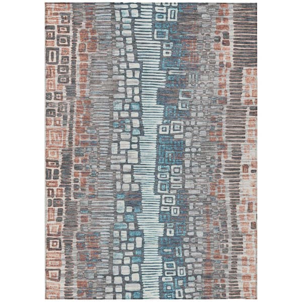 Chantille Machine Washable Indoor/Outdoor Abstract ACN2268 Copper 10 ft. x 14 ft. Area Rug