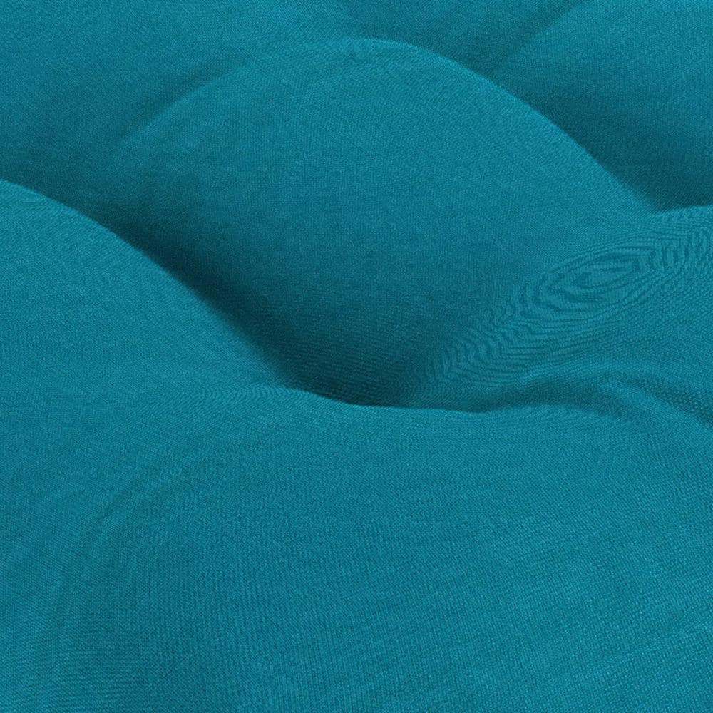 Turquoise Tufted 19" Outdoor Wicker Seat Cushions Set of 2