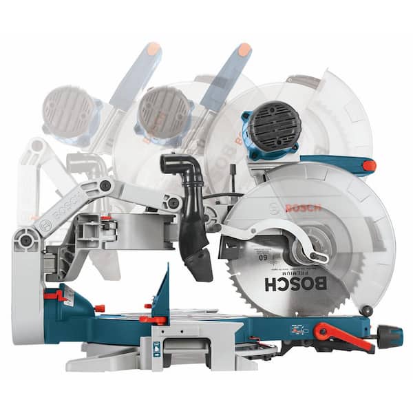 15 Amp 12 in. Corded Dual-Bevel Sliding Glide Miter Saw with 60 Tooth Saw Blade and Bonus 32-1/2 in. Portable Stand